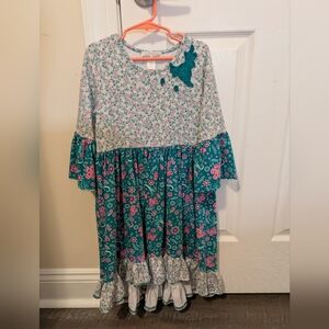 Floral Patterned Dress with Ruffle Hem